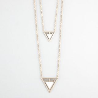 Ivory Triangle 2 Row Necklace Gold One Size For Women 234179442