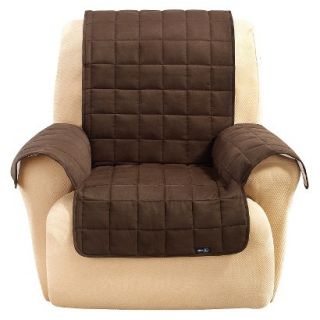 Sure Fit Quilted Suede Waterproof Furniture Friend Chair Cover   Chocolate