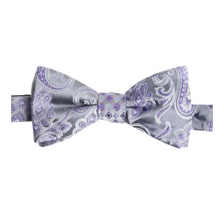 Stafford Crown and Seabrook Reversible Pre Tied Bow Tie, Purple, Mens
