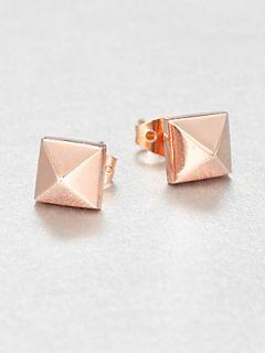 Eddie Borgo Pyramid Stud Earrings/Rose Gold   Rose Gold