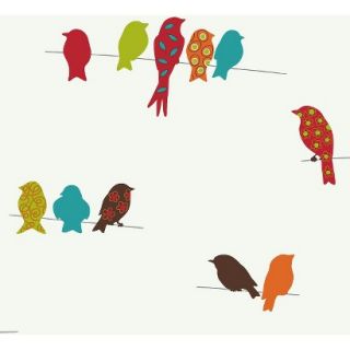 Bird On A Wire Wallpaper   Multicolored