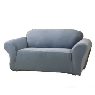 Sure Fit Stretch Pique Loveseat Slipcover   Federal Blue