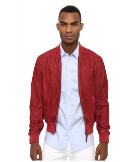 Armani Jeans Suede Jacket Mens Coat (Burgundy)
