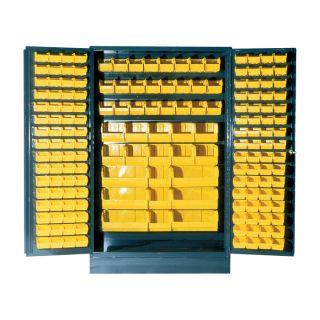 Quantum Storage Cabinet With 171 Bins   48 Inch x 24 Inch x 78 Inch Size, Yellow