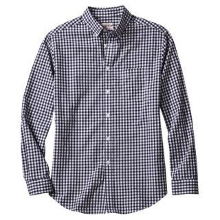 Merona Mens Long Sleeve Everyday Gingham Button Down   Oxford Blue S