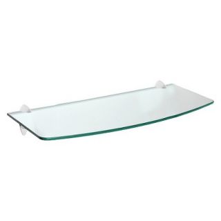 Wall Shelf Convex Clear Glass Shelf With Chrome Ara Supports   31.5