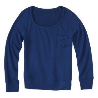 Merona Womens Sweatshirt Top w/Pocket   Waterloo Blue   M