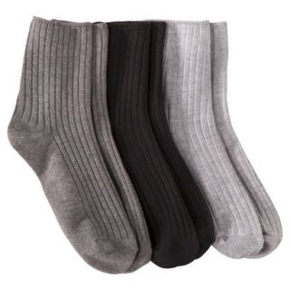 Merona Womens 3 Pack Casual Ankle Socks   Gray One Size Fits Most
