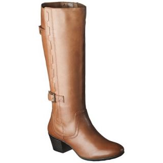 Womens Merona Janie Genuine Leather Tall Boot   Cognac 7.5