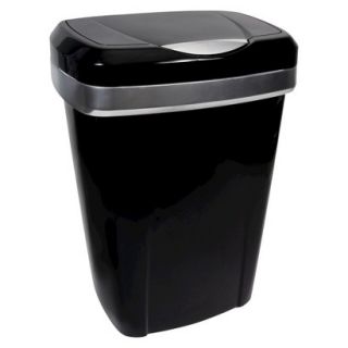 Hefty 12.25 Gal. Premium Touch Lid Waste Can   Black with Stainless Accents