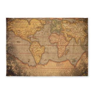  Vintage Old World Map 5x7Area Rug
