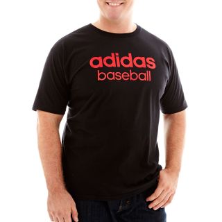 Adidas Linear Baseball Tee Big and Tall, Lt Scarlet, Mens
