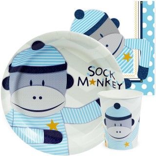 Sock Monkey Blue Playtime Snack Pack