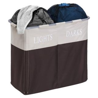 Honey Can Do Dual Compartment Hamper   Brown