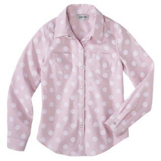 Cherokee Girls Button Down Shirt   Porcelain Pink M