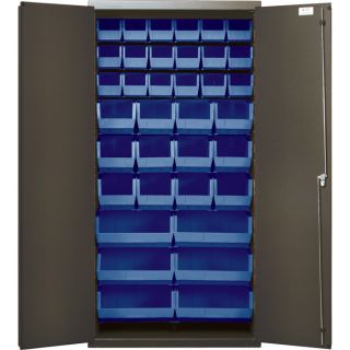 Quantum Storage Cabinet With 36 Bins   36 Inch x 18 Inch x 72 Inch Size, Blue,