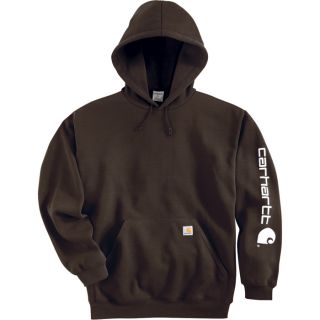 Carhartt Midweight Hooded Logo Sweatshirt   Dark Brown, XL Tall, Model K288