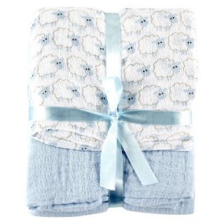 Baby Muslin 2pk Baby Swaddle Blanket with Gift Ribbon   Blue Sheep