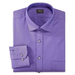 Arrow Wrinkle Free Heritage Twill Dress Shirt, Purple, Mens