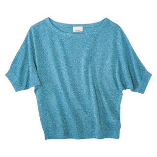 AMBAR Womens Jersey Sweater w/Metallic   Blue L