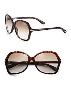 Tom Ford Eyewear Carola Classic Geometric Sunglasses   Havana
