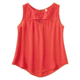 Xhilaration Juniors Sleeveless Quilted Top   Hyper Coral XS(1)