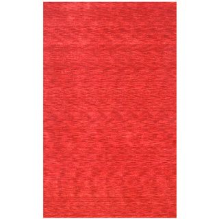 Hand loomed Red Wool Rug (23 X 8)