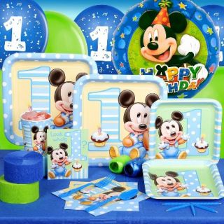 Mickeys 1st Birthday Standard Party Kit for 16