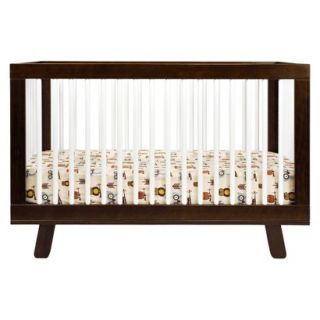 3 in 1 Convertible Crib with Toddler Rail   Espresso with White