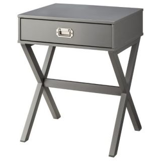 Accent Table Threshold Campaign Side Table   Gray