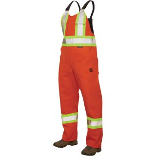 Tough Duck High Visibility Duck Unlined Bib Overall   Orange, Small, Model
