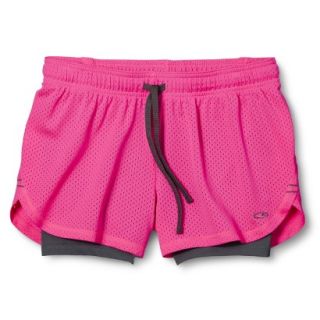 C9 by Champion Womens Mesh Short with Compression   Pink L