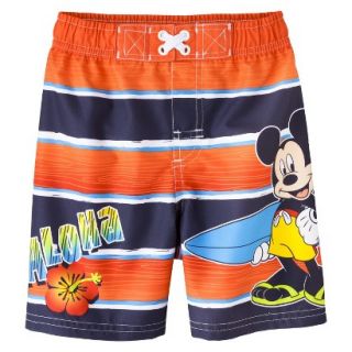 Disney Mickey Mouse Infant Toddler Boys Swim Trunk   Red 9 M
