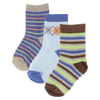 Luvable Friends Infant Boys 3 Pack Socks   Blue 6 18 M
