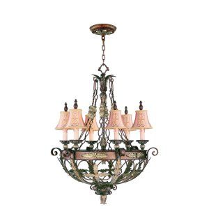LiveX Lighting LVX 8846 64 Palacial Bronze with Gilded Accents Pomplano Chandeli