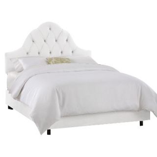Skyline Queen Bed Skyline Furniture Toulouse Velvet Bed   White