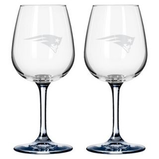 Boelter Brands NFL 2 Pack New England Patriots Wine Glass   12 oz
