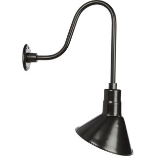 NPower Angled Sign Light with Shade   10 Inch Diameter, Black