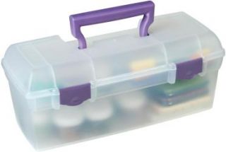 Artbin Essentials Lift Out Box W/handle   13 X6 X5.625 Translucent W/purple