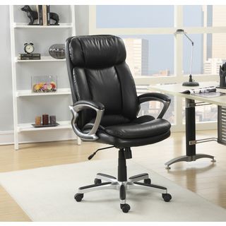Serta Executive Smooth Black Big And Tall Puresoft Faux Leather Office Chair