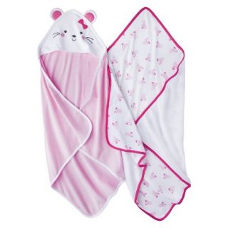 Just One YouMade by Carters Newborn Girls 2 Pack Mouse Bath Towel Set   Pink