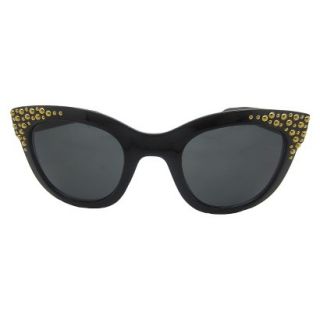 Womens Chunky Sunglasses with Grommets   Black