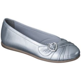 Girls Rachel Shoes Gemma Ballet Flats   Silver 13
