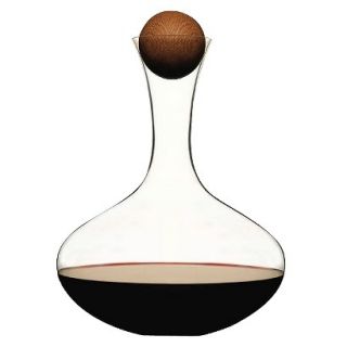 Sagaform Glass Wine Carafe with Oak Stopper   67 oz