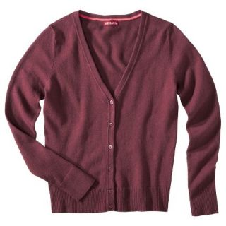 Merona Petites Long Sleeve Deep V Neck Cardigan Sweater   Red LP
