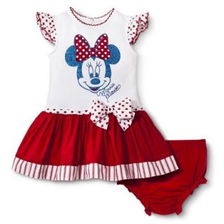 Disney Newborn Girls Dress Set   Red/White 0 3 M