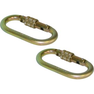 Portable Winch Steel Oval Locking Carabiner 2 Pack, 5000 Lb. Capacity, Model