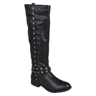 Womens Bamboo By Journee Studded Round Toe Boots   Black 8