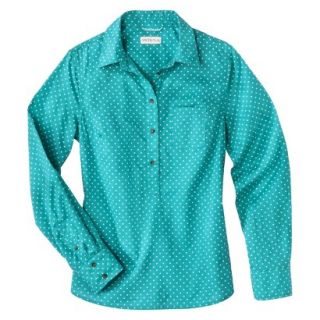 Merona Womens Popover Favorite Shirt   Turquoise Print   S