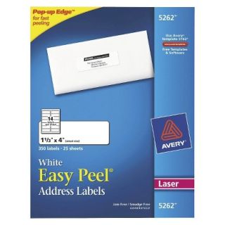 Avery 1 1/3 x 4 Laser Easy Peel Address Labels   White (350 Per Pack)